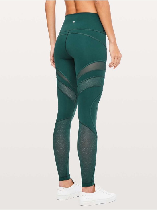 lululemon athletica Pants - Women’s Lululemon Wunder Under High-Rise Tight Mesh 28" Royal Emerald Size 2